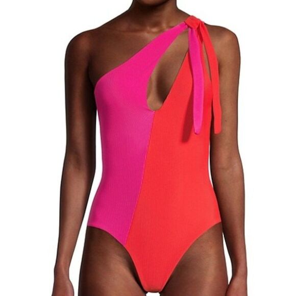 Beach Riot Women's Nia One-Piece Swimsuit Size medium- Magenta Coral - Picture 6 of 14